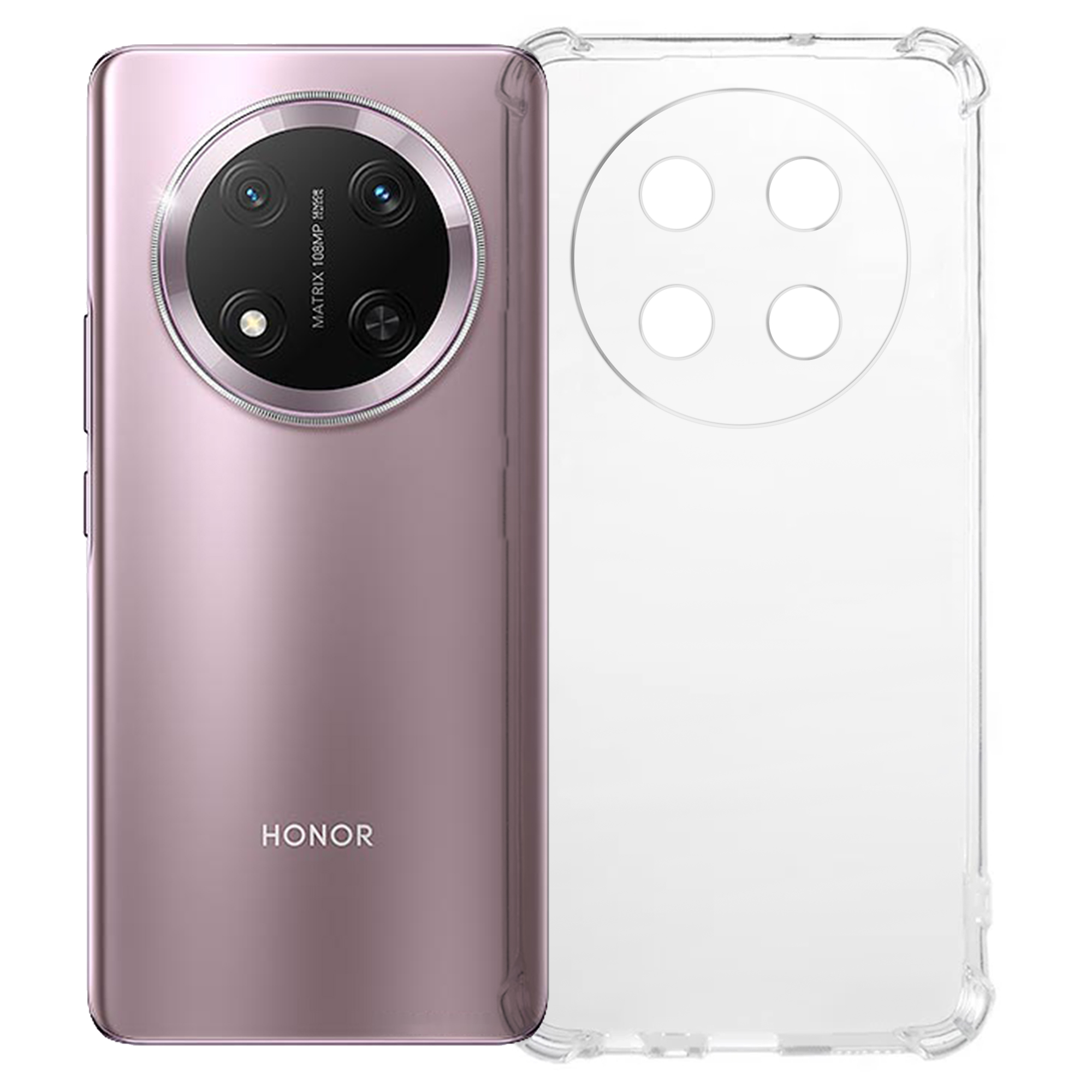 KALEBOL For Honor Magic7 Lite 5G / X9c 5G / X60 Pro 5G Clear Phone Case  1.5mm TPU Shockproof Phone Cover - Transparent