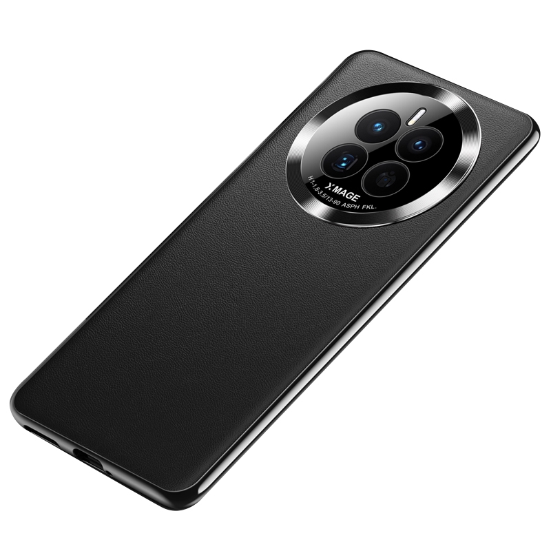 

Für Huawei Mate 50 4G Elektroplierendes PU -leder -beschichtete TPU+PC -rückdecke Telefonschutzhülle - Schwarz, Huawei Mate 50 4G