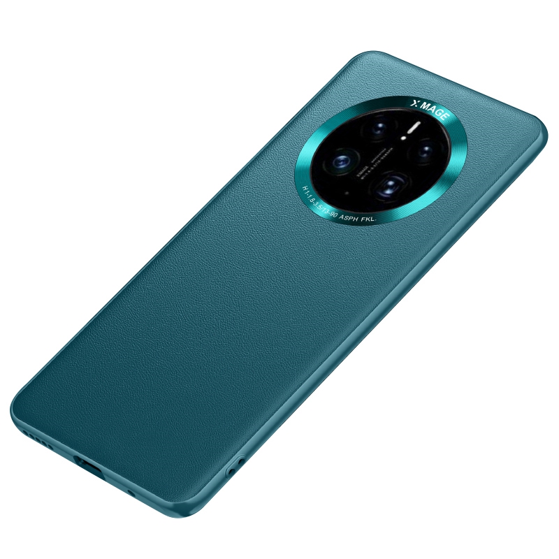 

Für Huawei Mate 50 Pro 4G Telefonhülle, Metall -objektivdesign Strukturierte PU -lederbeschichtung TPU + PC Protector Shell - Blau, Huawei Mate 50 Pro 4G