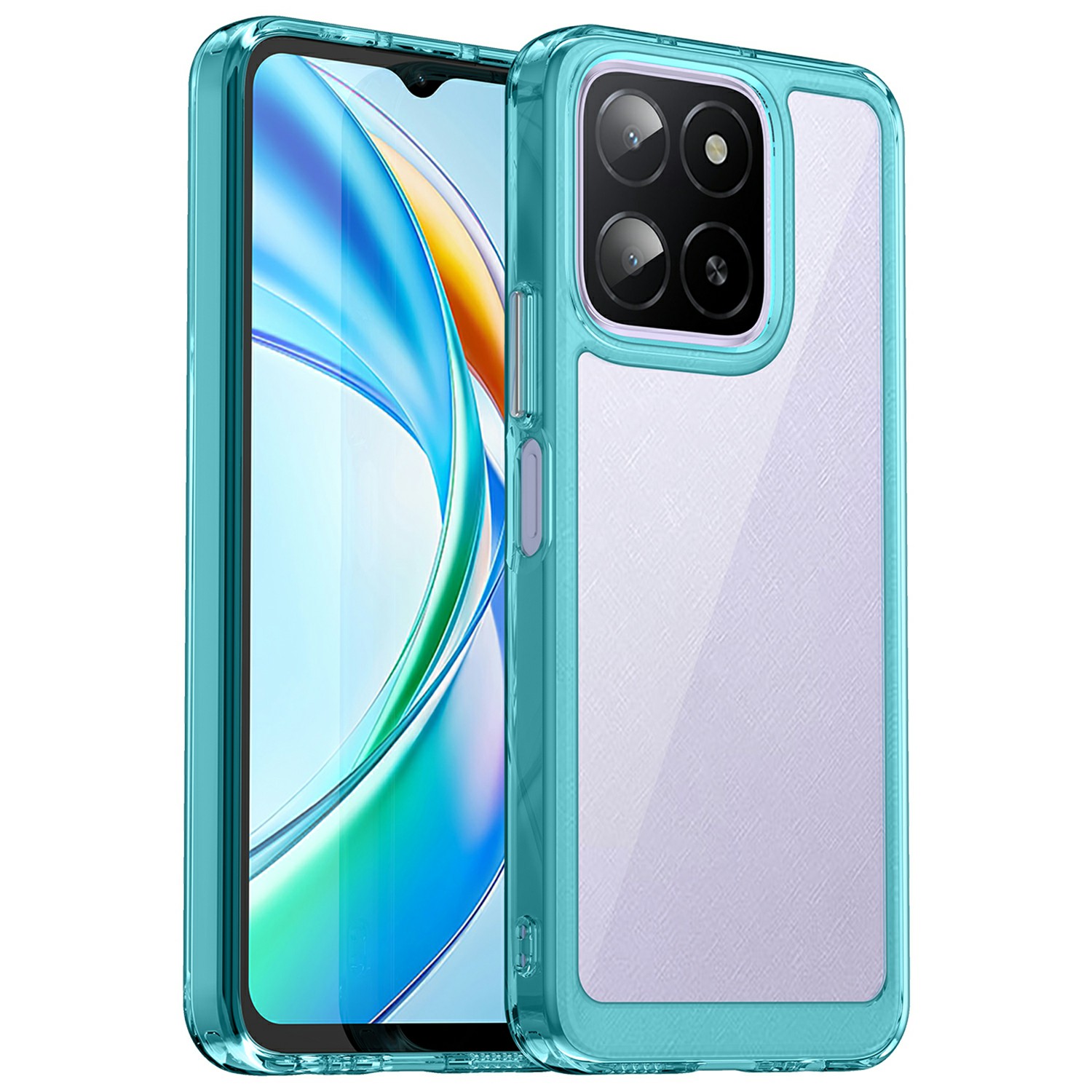 For Honor X5b / X5b Plus / X6a 4G / X6b 4G Case TPU+Acrylic Protective Clear Phone Cover - Transparent Blue