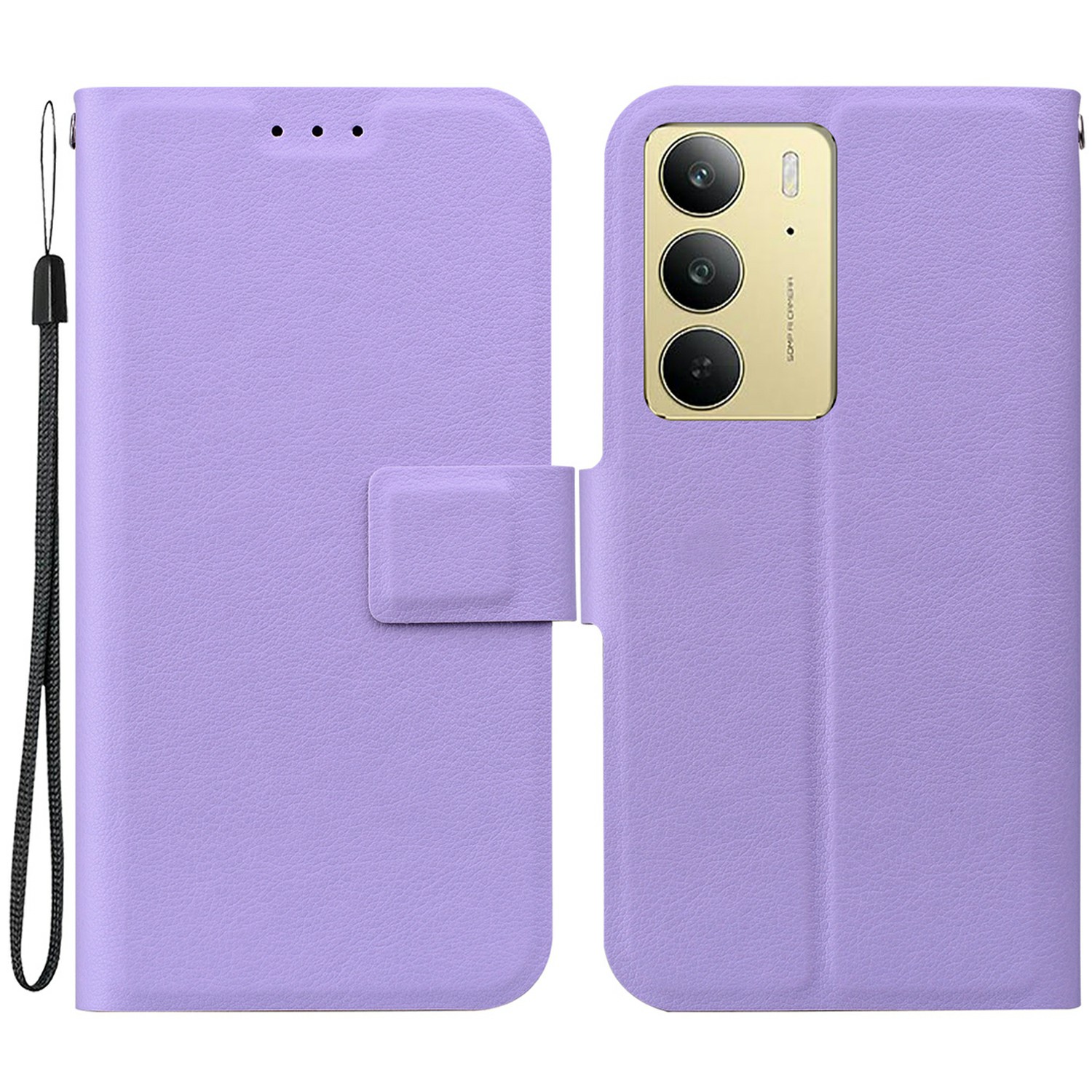 For Realme C75 4G Case Ultra-Thin PU Leather + TPU Phone Cover with Card Slot - Purple