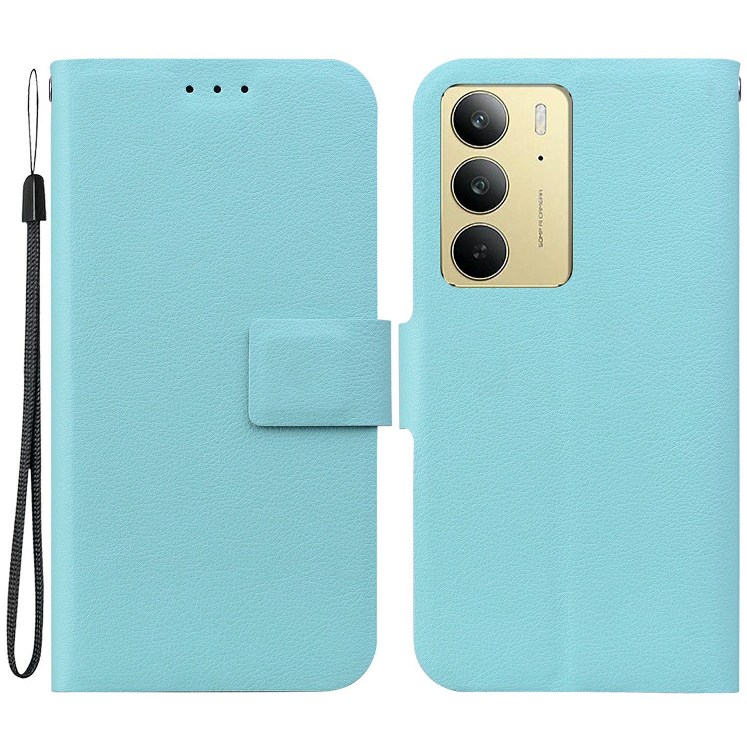 For Realme C75 4G Case Ultra-Thin PU Leather + TPU Phone Cover with Card Slot - Green