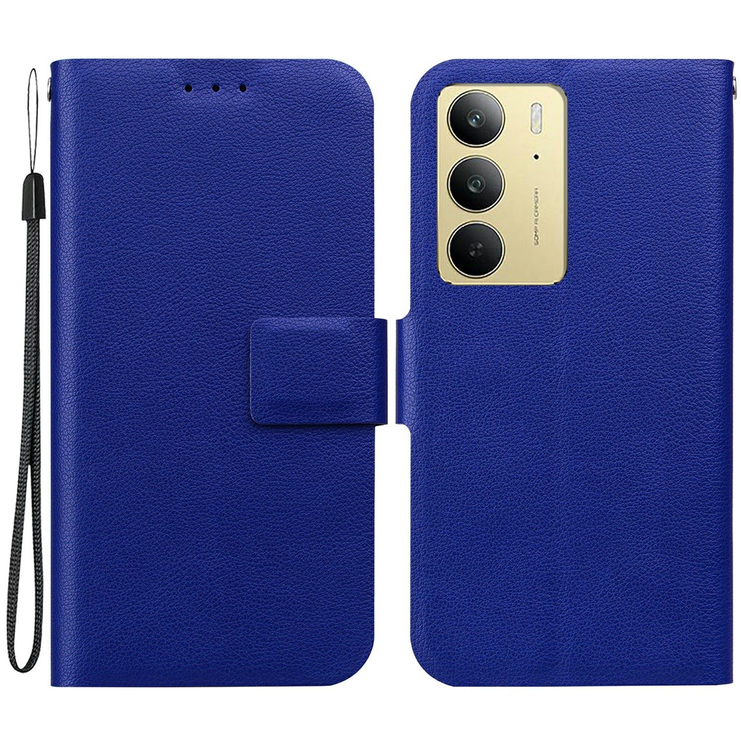 For Realme C75 4G Case Ultra-Thin PU Leather + TPU Phone Cover with Card Slot - Blue
