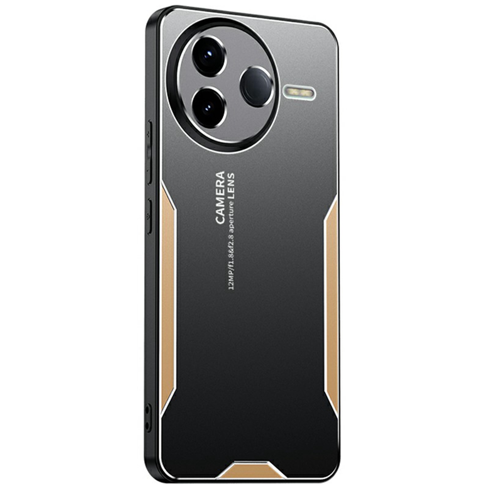 For Xiaomi Poco F7 Pro 5G / Redmi K80 5G Phone Case Aluminium Alloy TPU PC Back Cover - Gold