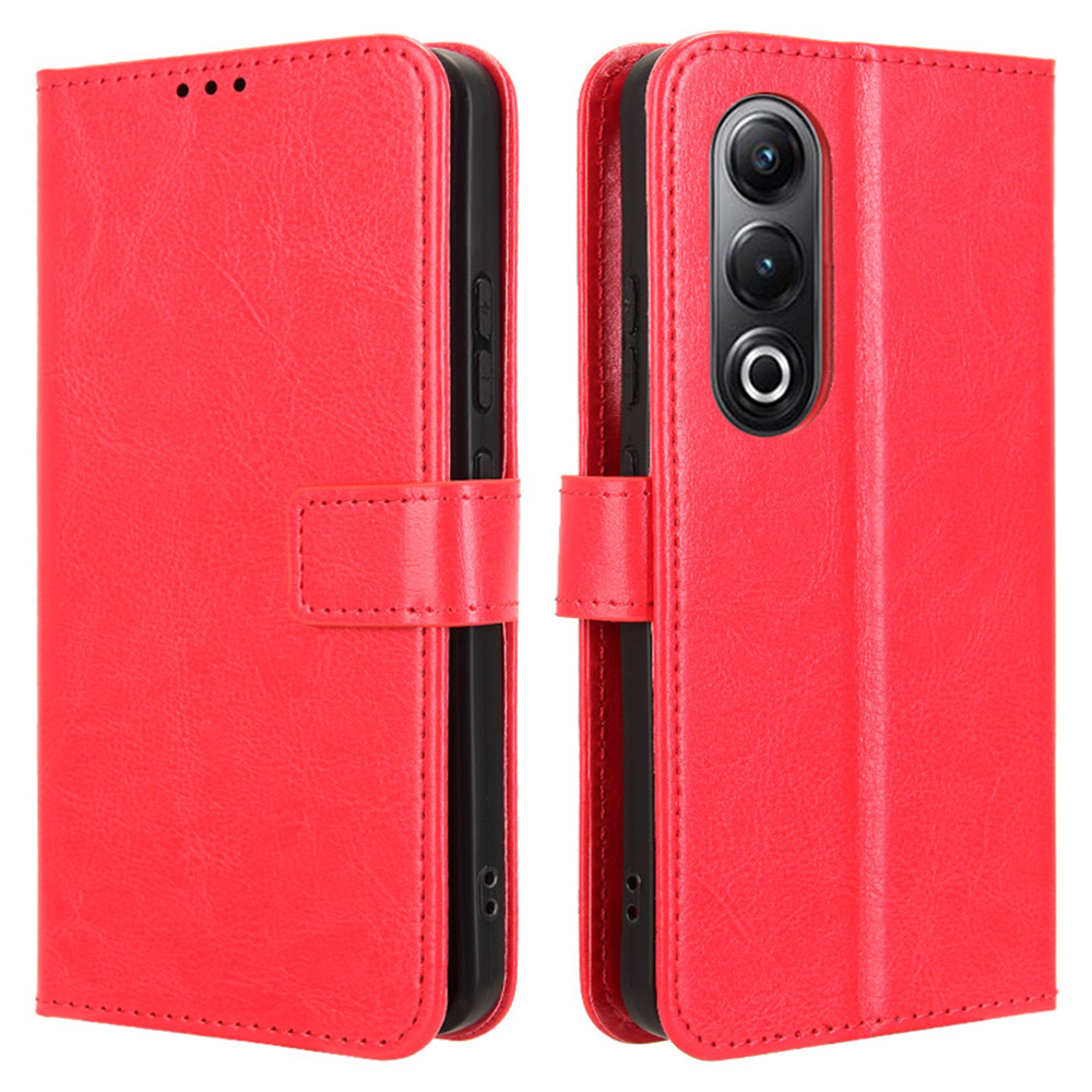 For itel S25 4G Case Crazy Horse Texture PU Leather Phone Wallet Cover - Red