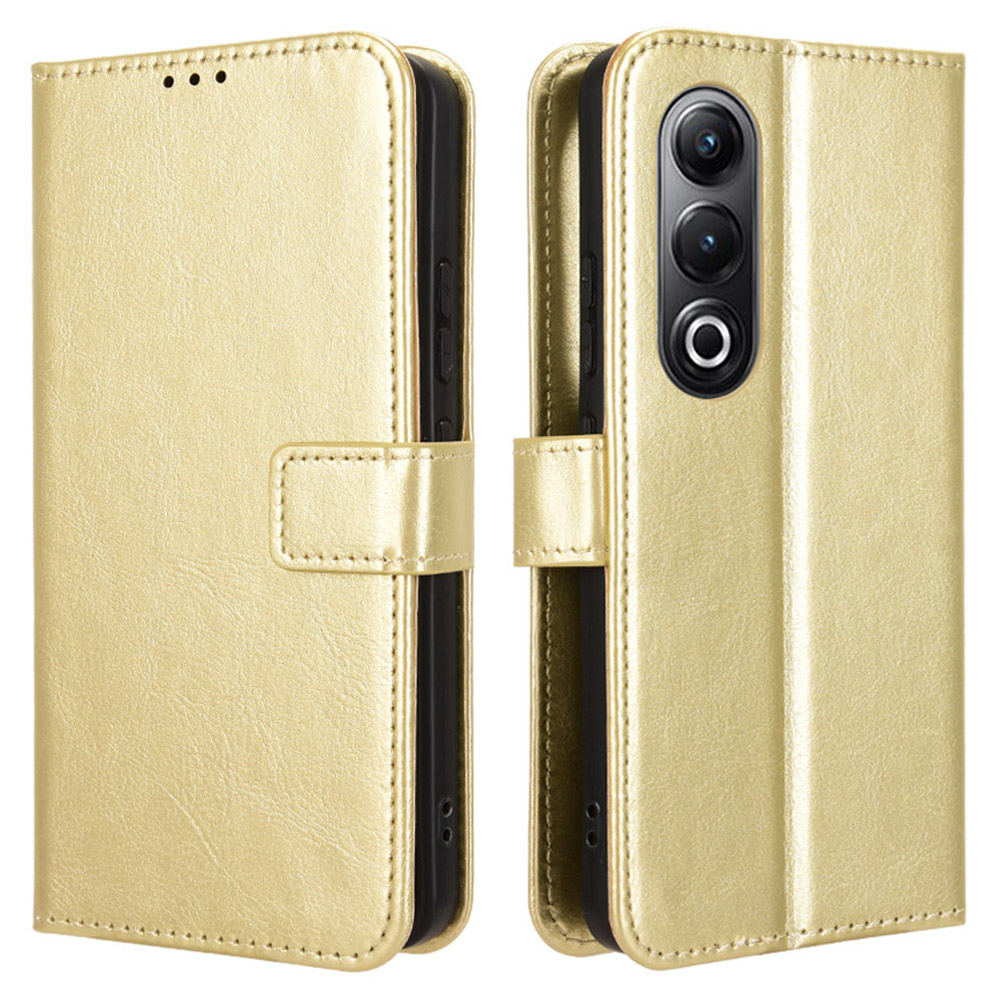 For itel S25 4G Case Crazy Horse Texture PU Leather Phone Wallet Cover - Gold