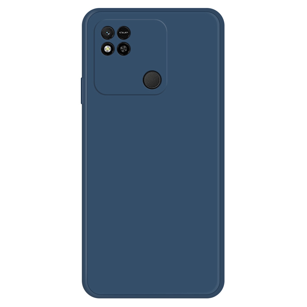 

Für Xiaomi Redmi 10A Gerade Kante Gummiziert TPU -schutzhülle Mikrofaserverkleidung Zurück -abdeckung - Dunkelblau, Xiaomi Redmi 10A