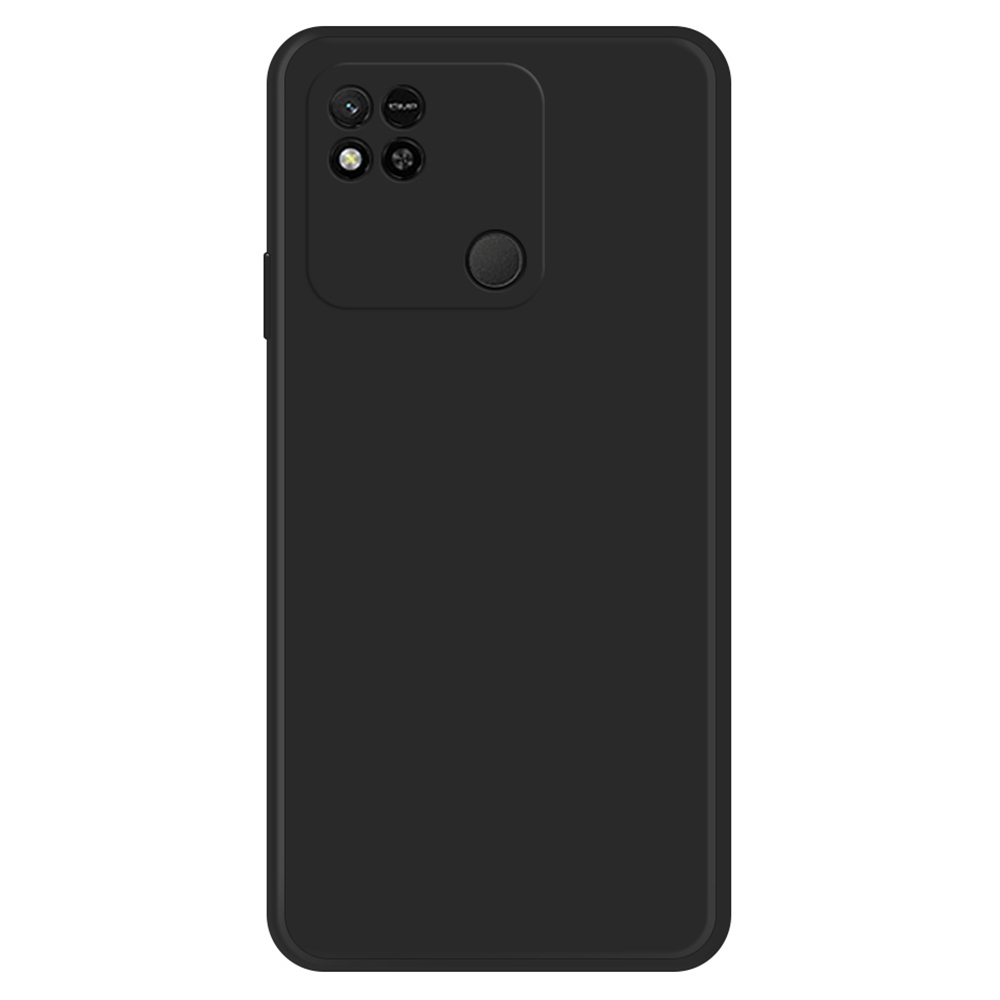 

Für Xiaomi Redmi 10A Gerade Kante Gummiziert TPU -schutzhülle Mikrofaserverkleidung Zurück -abdeckung - Schwarz, Xiaomi Redmi 10A