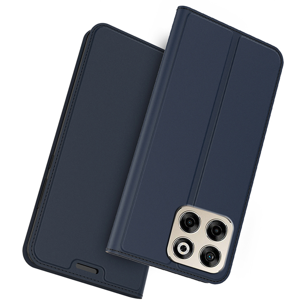 For ZTE Blade A35 Case PU Leather Phone Cover with Card Holder Stand Magnetic Closure - Blue