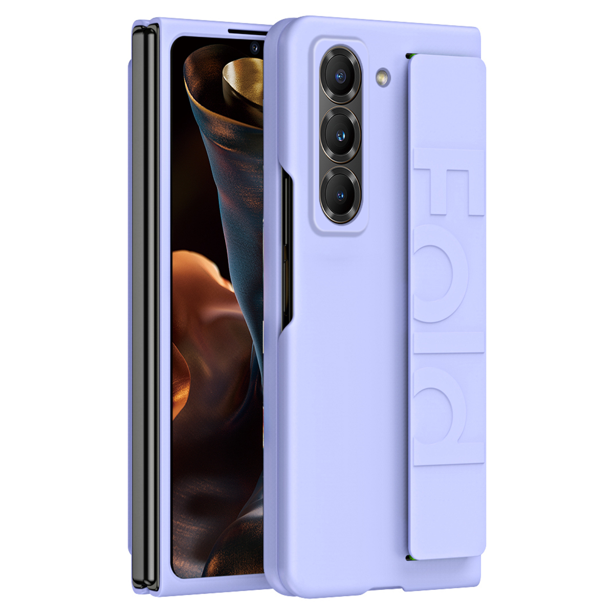 Wristband Phone Case for Samsung Galaxy Z Fold Special / Z Fold 6 Slim / W25 Rubberized Hard PC Mobile Cover - Purple