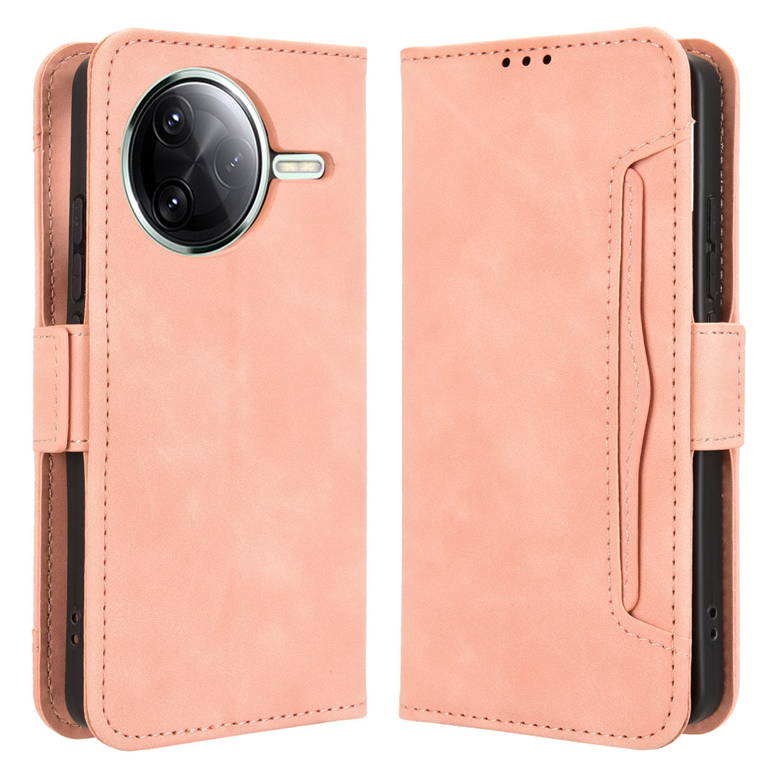 For Xiaomi Poco F7 Ultra 5G / Poco F7 Pro 5G / Redmi K80 5G / K80 Pro 5G Leather Case Phone Wallet Cover with Multiple Card Slots - Pink