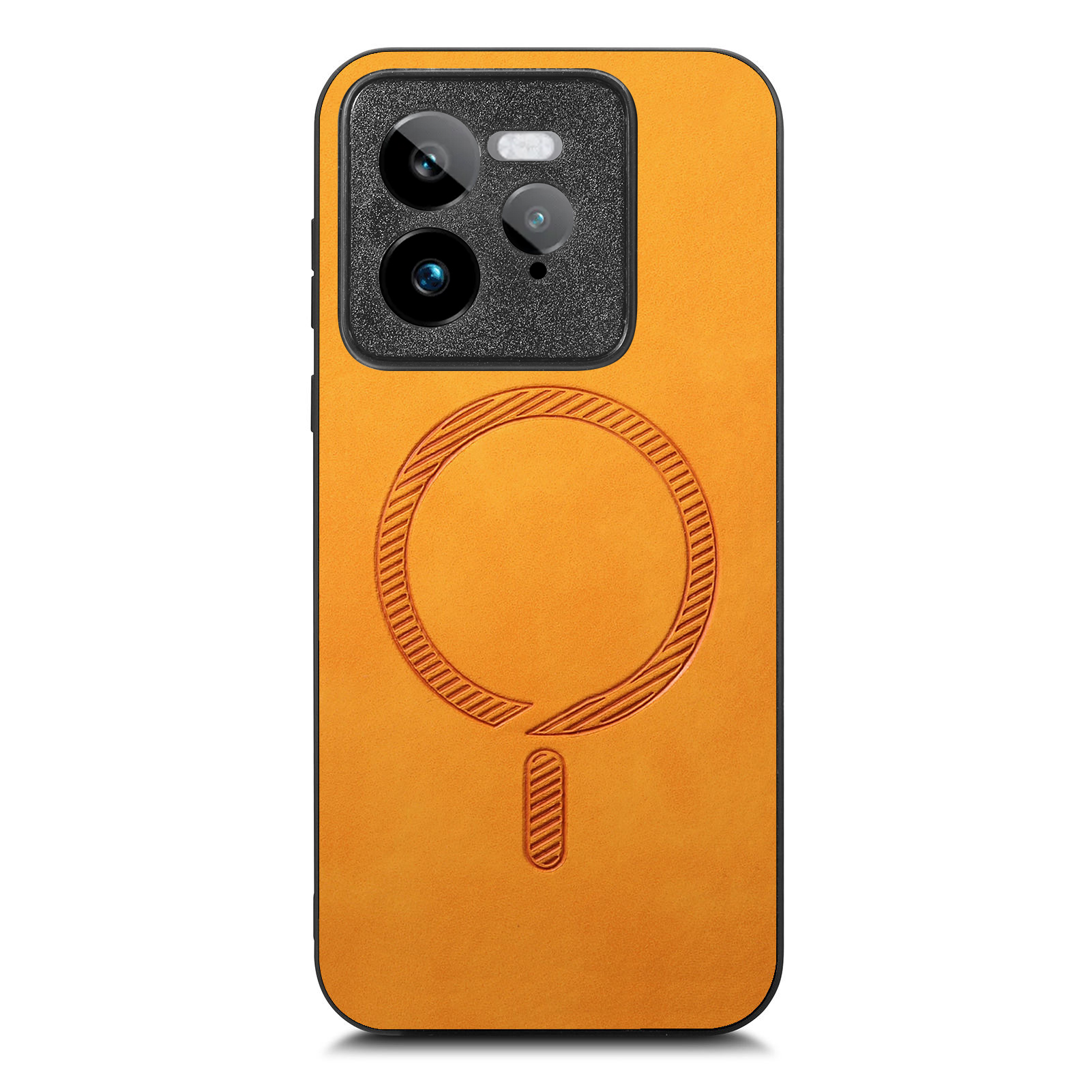 For Realme GT 7 Pro 5G Leather Back Magnetic Case Skin-touch Phone Cover - Yellow