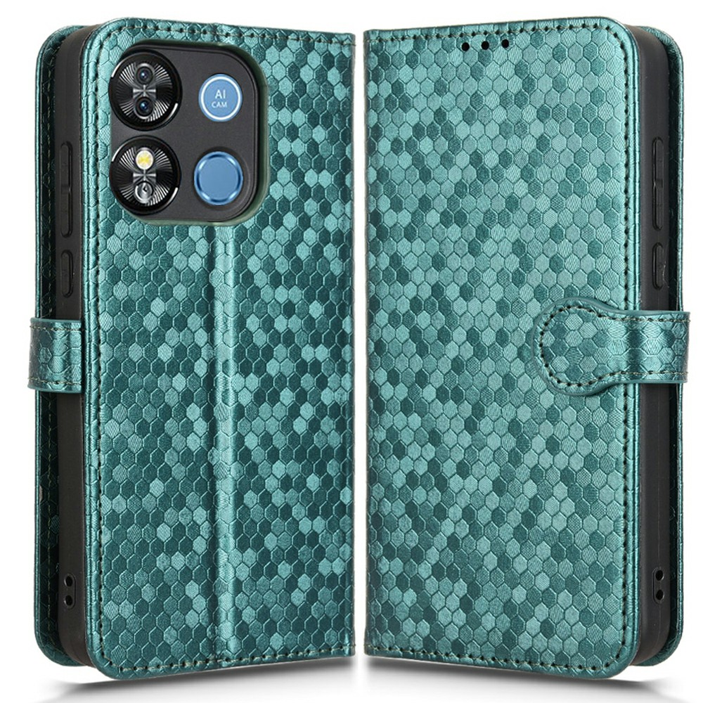 Wallet Phone Case for Oukitel C57 Pro / C57s / BLU 11S Dot Pattern Imprint PU Leather Cover - Green