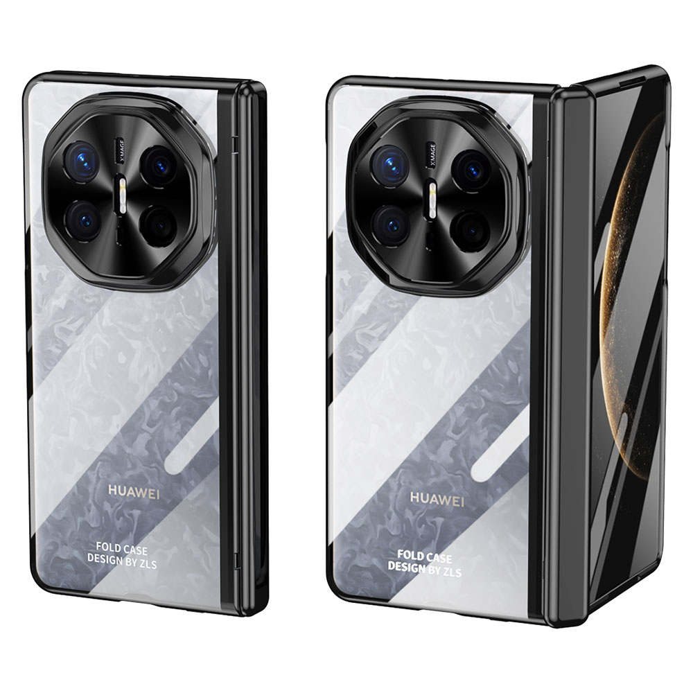 For Huawei Mate X6 Case Electroplating PC Folding Phone Cover - Black