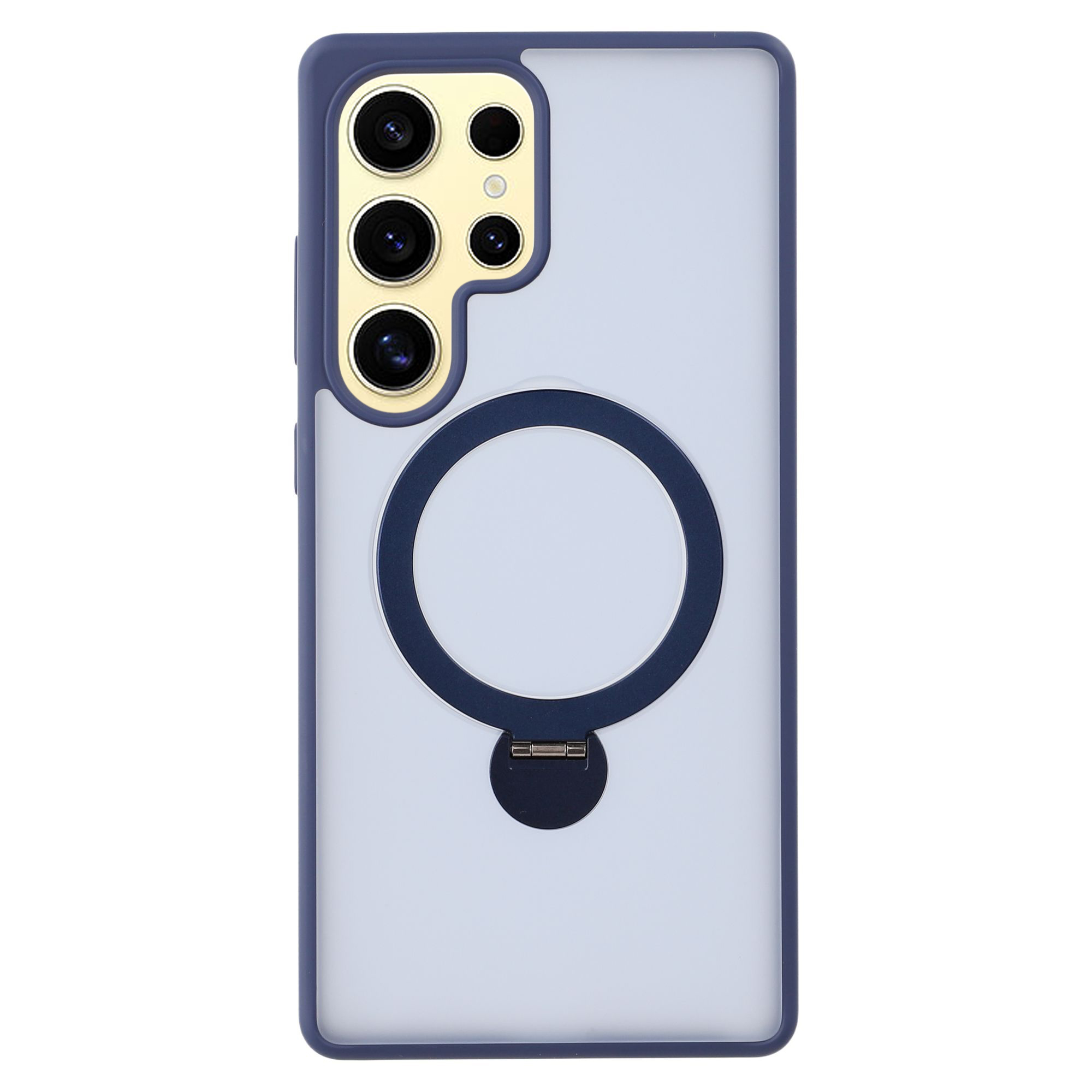 For Samsung Galaxy S25 Ultra Magnetic Case Rotary Ring Kickstand TPU + PC Phone Cover - Sapphire