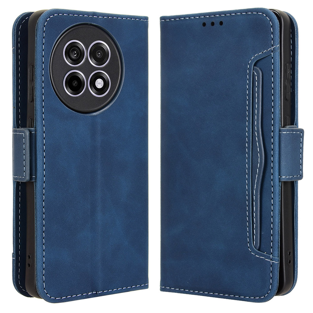 Leather Case for OnePlus 13R 5G / Ace 5 5G / Ace 5 Pro 5G Phone Wallet Cover with Multiple Card Slots - Blue