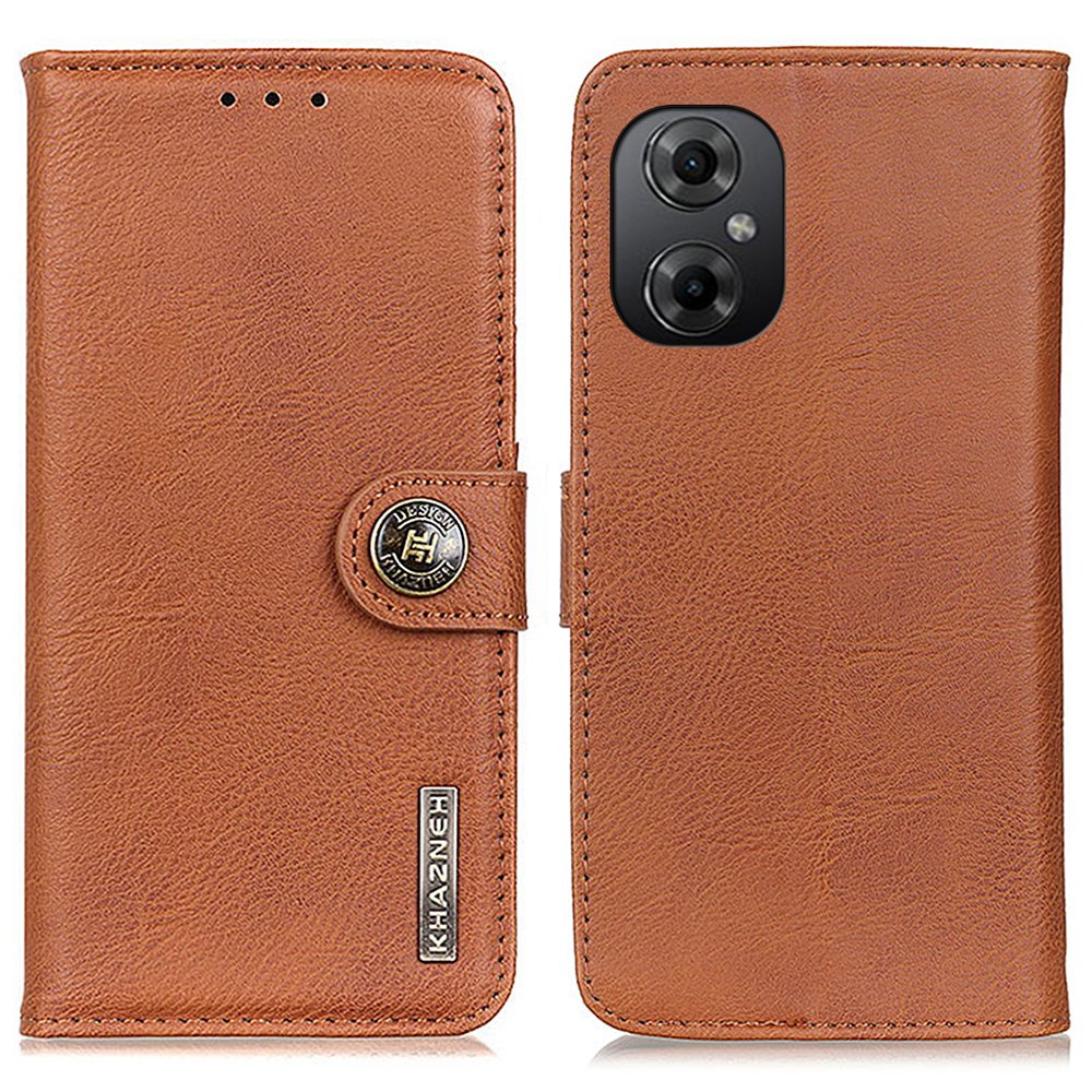 

Khazneh Für Xiaomi Poco M4 5G / M5 5G Kuhlattentextur PU Lederstand Hülle Schockdichte Flip Folio Telefon Brieftasche Abdeckung - Braun, Xiaomi Poco M4 5G