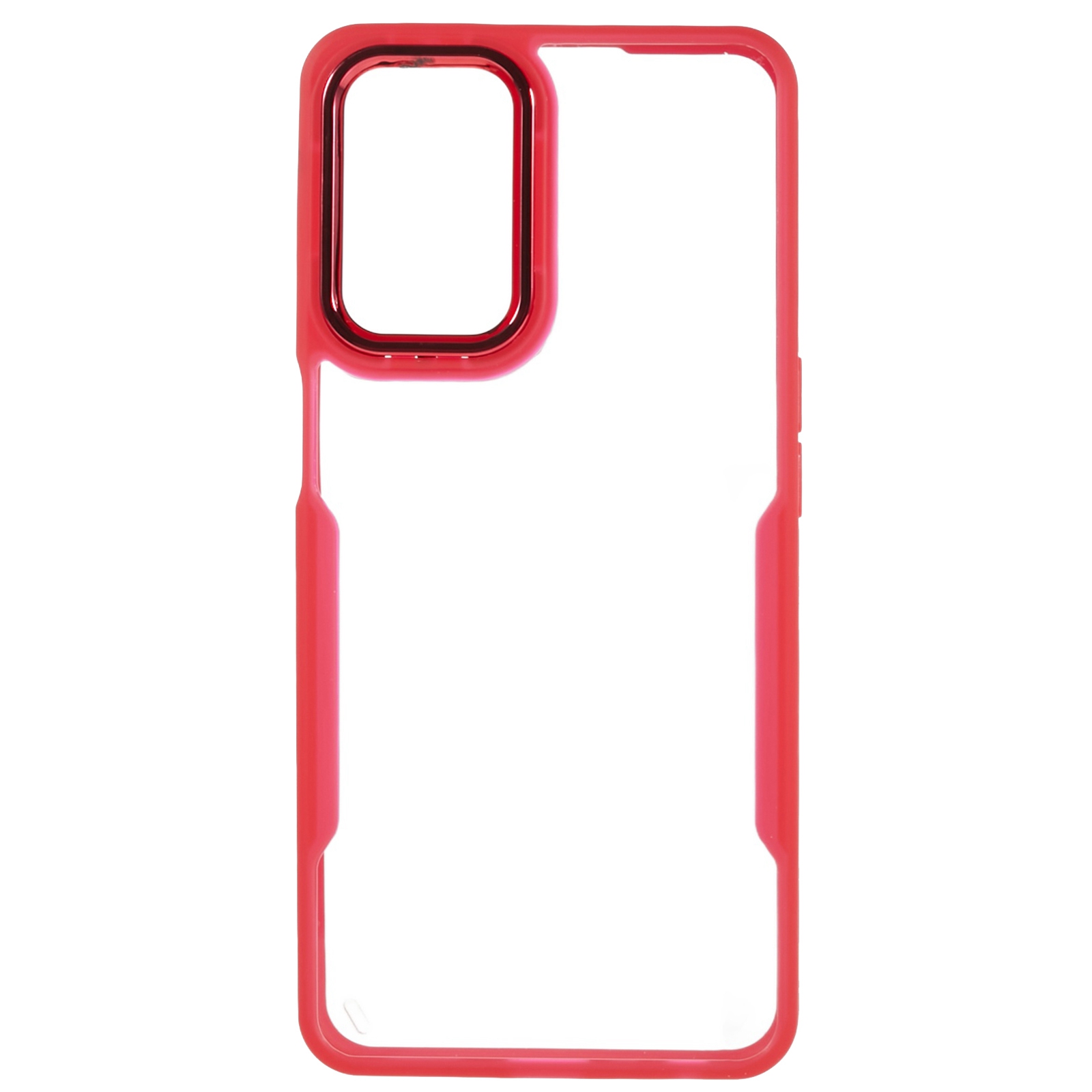 

Für Oppo A54 4g / A16 / A16s -elektroplations -objektivrahmen -telefonhülle TPU + Acrylschutzabdeckung - Rot, Oppo A54 4G