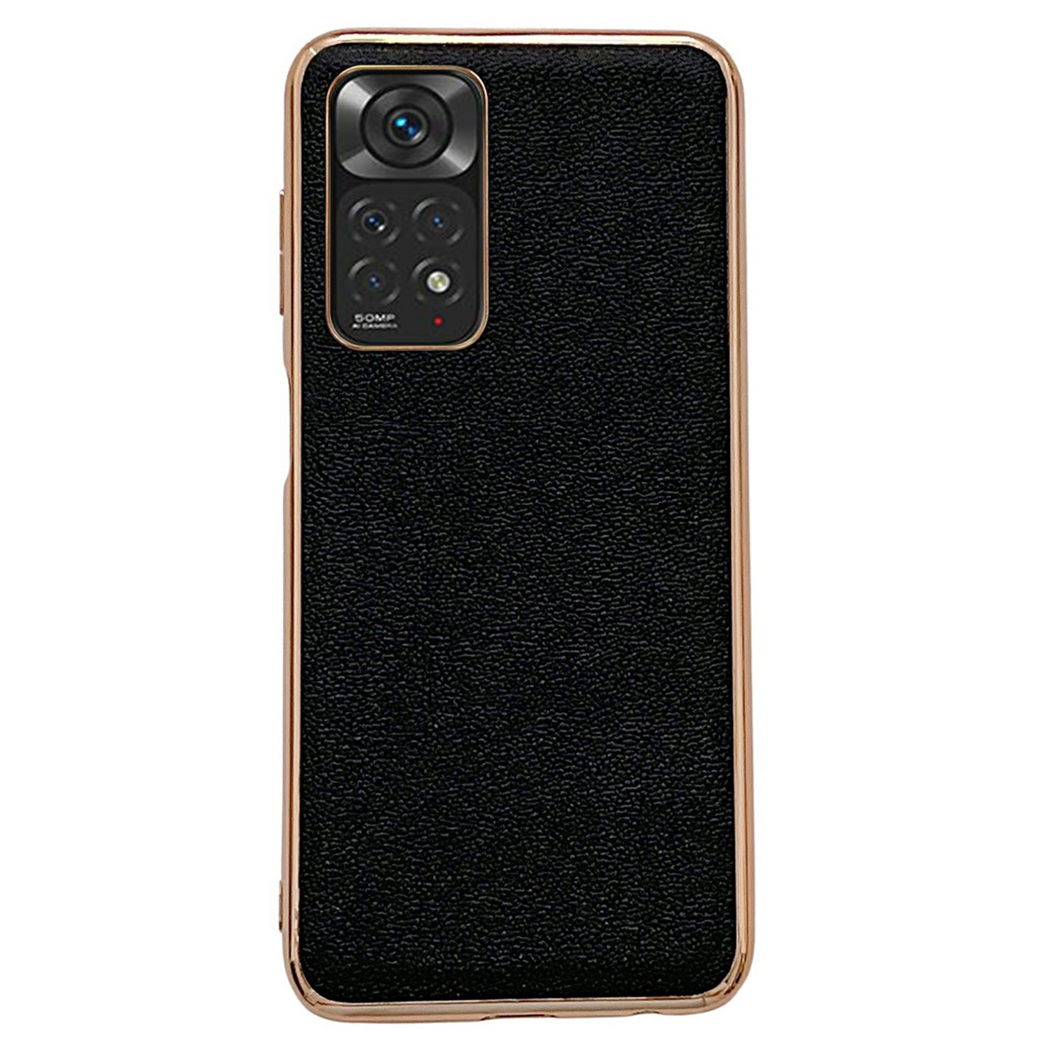 

Für Xiaomi Redmi Note 11 4G (Qualcomm) / Hinweis 11S 4G Echtes Leder -elektroplatten -telefonabdeckung PC + TPU Botor Case - Schwarz, Xiaomi Redmi Note 11 4G (Qualcomm)