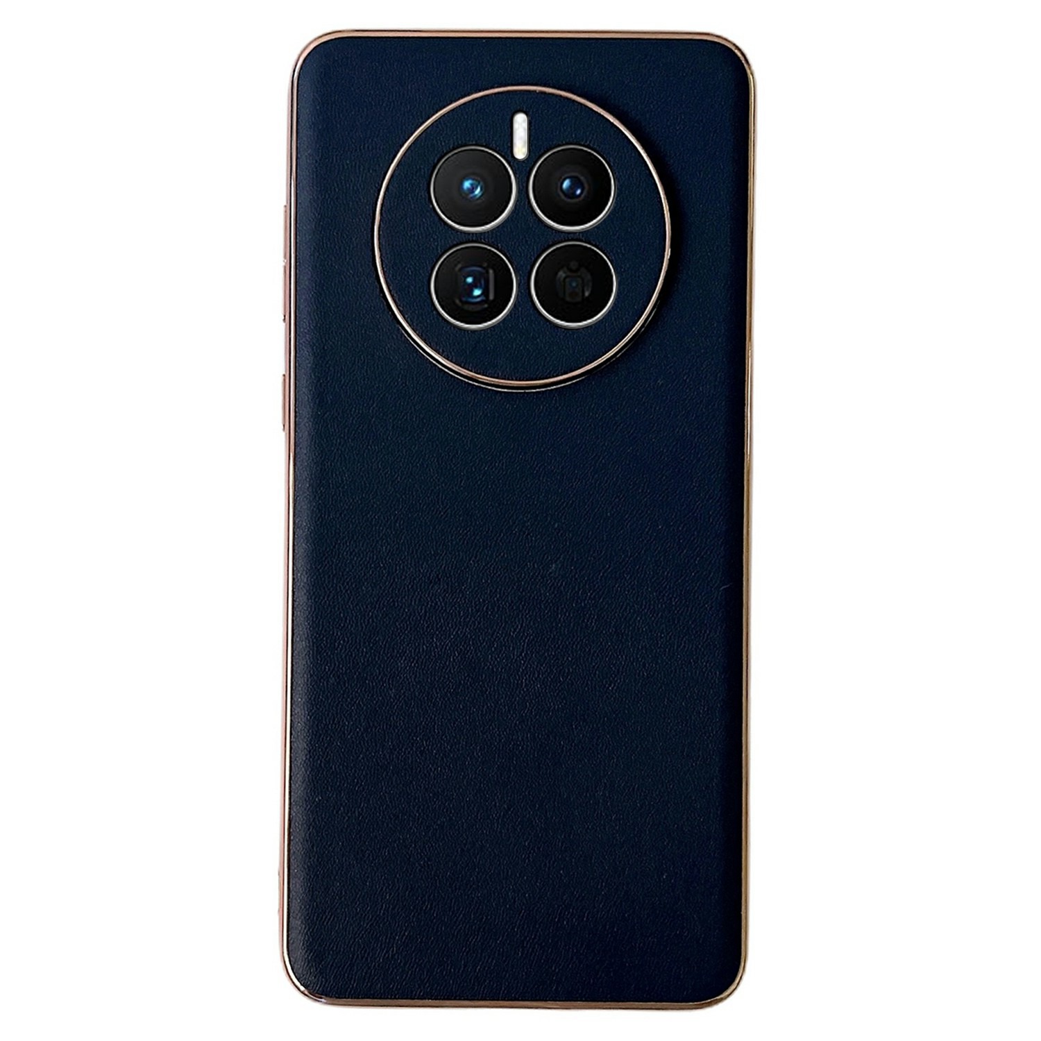 

Echtes Leder + PC + Tpu-hülle Für Huawei Mate 50 4G, Anti-kratzer-elektroplatten Präziser Ausschnitt Telefonabdeckung - Blau, Huawei Mate 50 4G
