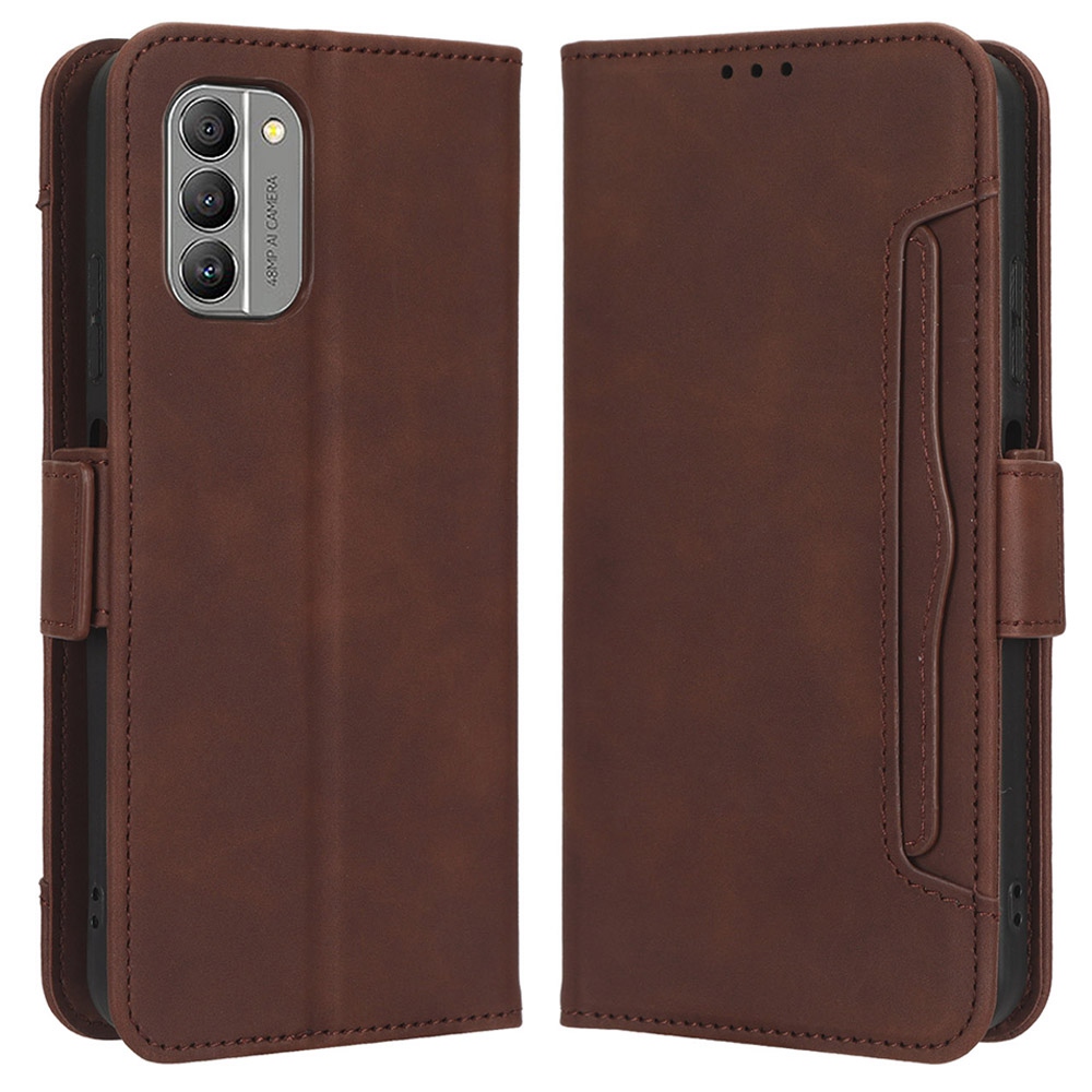 

Für Nokia G400 5G PU Leder Brieftasche Folio Phone Hülle Ständer Buchdesign Mehrere Kartensteckplätze Magnetic Protective Flip Cover - Braun, Nokia G400 5G