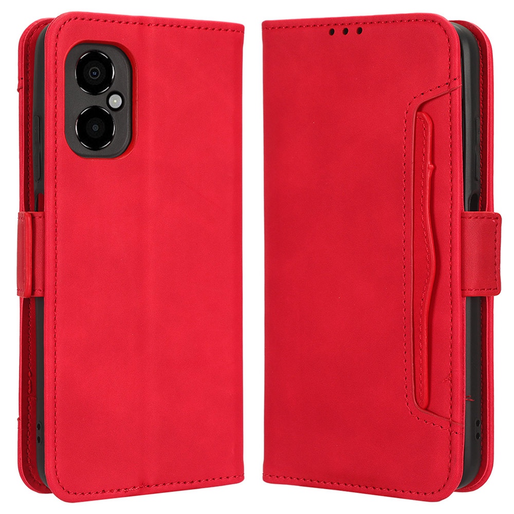 

Für Xiaomi Poco M4 5G PU Leder Brieftaschengehäuse Verfügt Über Mehrere Kartensteckplätze Für Magnetverschluss Flip Cover - Rot, Xiaomi Poco M4 5G