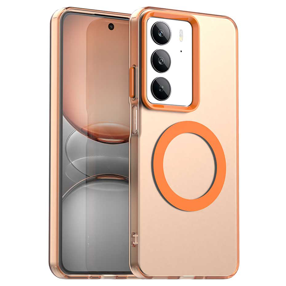 For Realme C75 4G Magnetic Case Anti Drop Hybrid Phone Back Cover - Orange