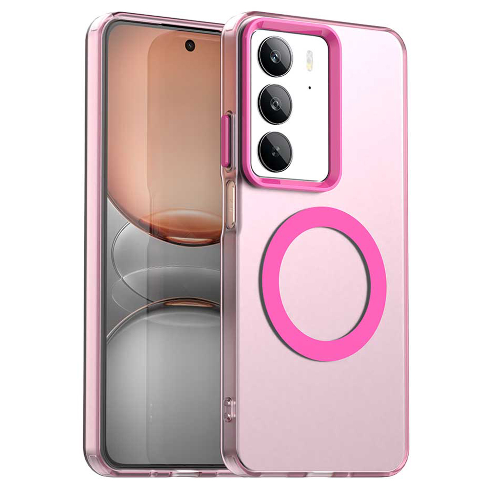 For Realme C75 4G Magnetic Case Anti Drop Hybrid Phone Back Cover - Red