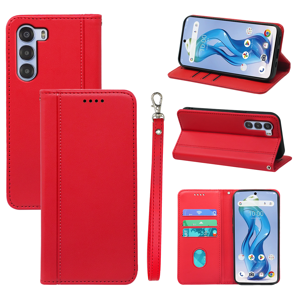 HX01 For ZTE nubia S 5G A403ZT Wallet Case Magnetic Closing PU Leather Phone Cover - Red