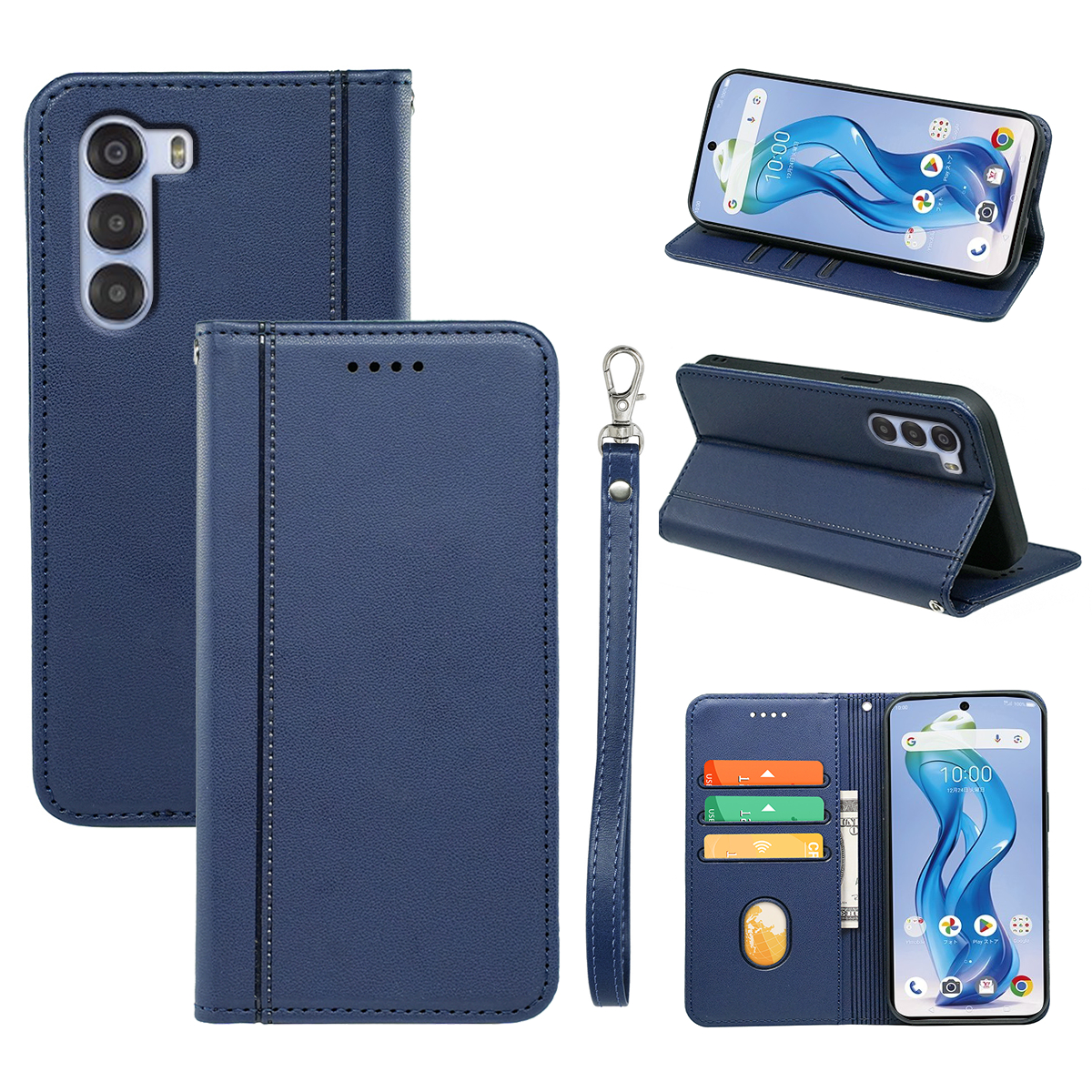 HX01 For ZTE nubia S 5G A403ZT Wallet Case Magnetic Closing PU Leather Phone Cover - Blue