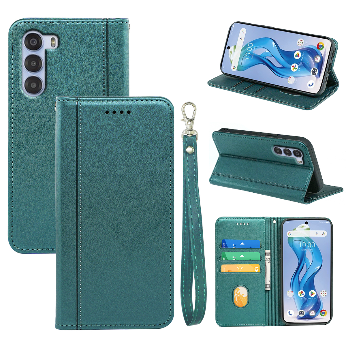 HX01 For ZTE nubia S 5G A403ZT Wallet Case Magnetic Closing PU Leather Phone Cover - Green
