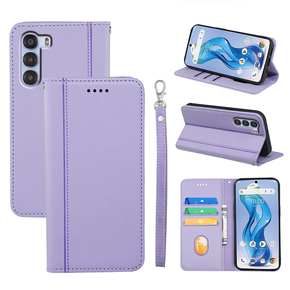 HX01 For ZTE nubia S 5G A403ZT Wallet Case Magnetic Closing PU Leather Phone Cover - Purple