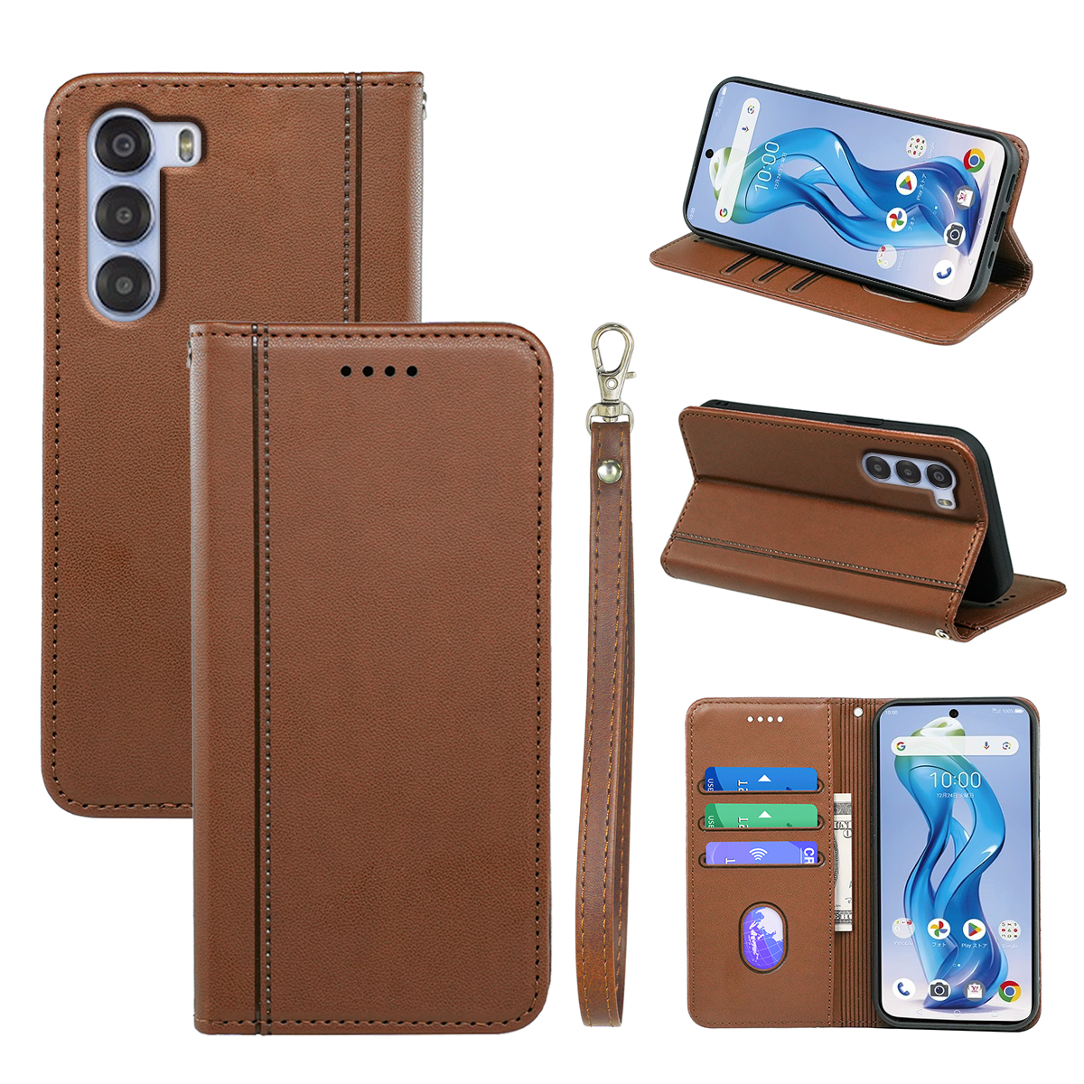 HX01 For ZTE nubia S 5G A403ZT Wallet Case Magnetic Closing PU Leather Phone Cover - Brown