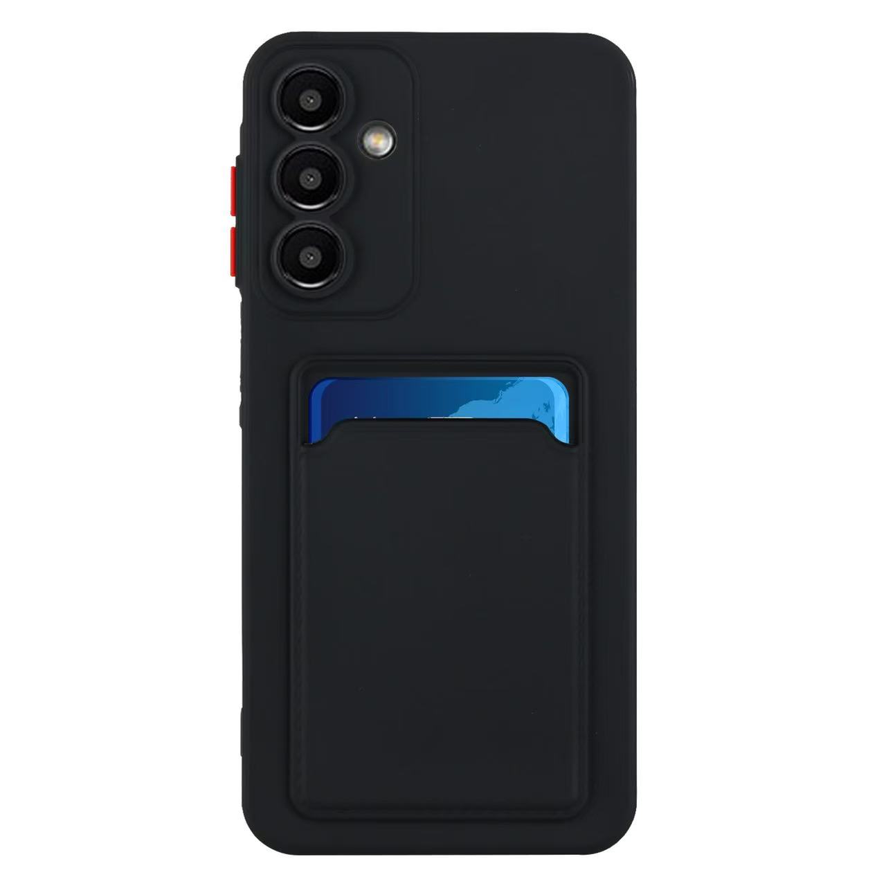 For Samsung Galaxy A54 5G Case Card Slot Matte Fingerprint-Free Back Cover - Black