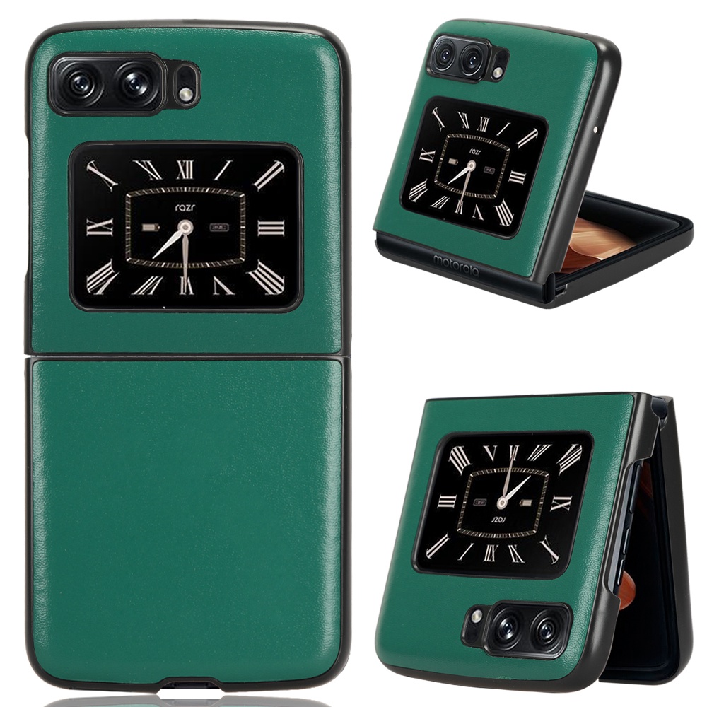 

Für Motorola Moto Razr 2022 5G PU Leder Beschichtete Pc-telefonschale Anti-kratzer Anti-schlupf-schockschutzschutzabdeckung - Grün, Motorola Moto Razr 2022 5G