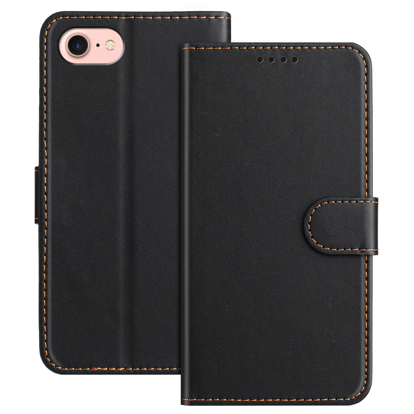 For iPhone SE (2022) / iPhone 6 4.7-inch / iPhone 6s 4.7-inch / iPhone 7 4.7 inch / iPhone 8 4.7 inch / iPhone SE (2020) Leather Case Wallet Stand Sol