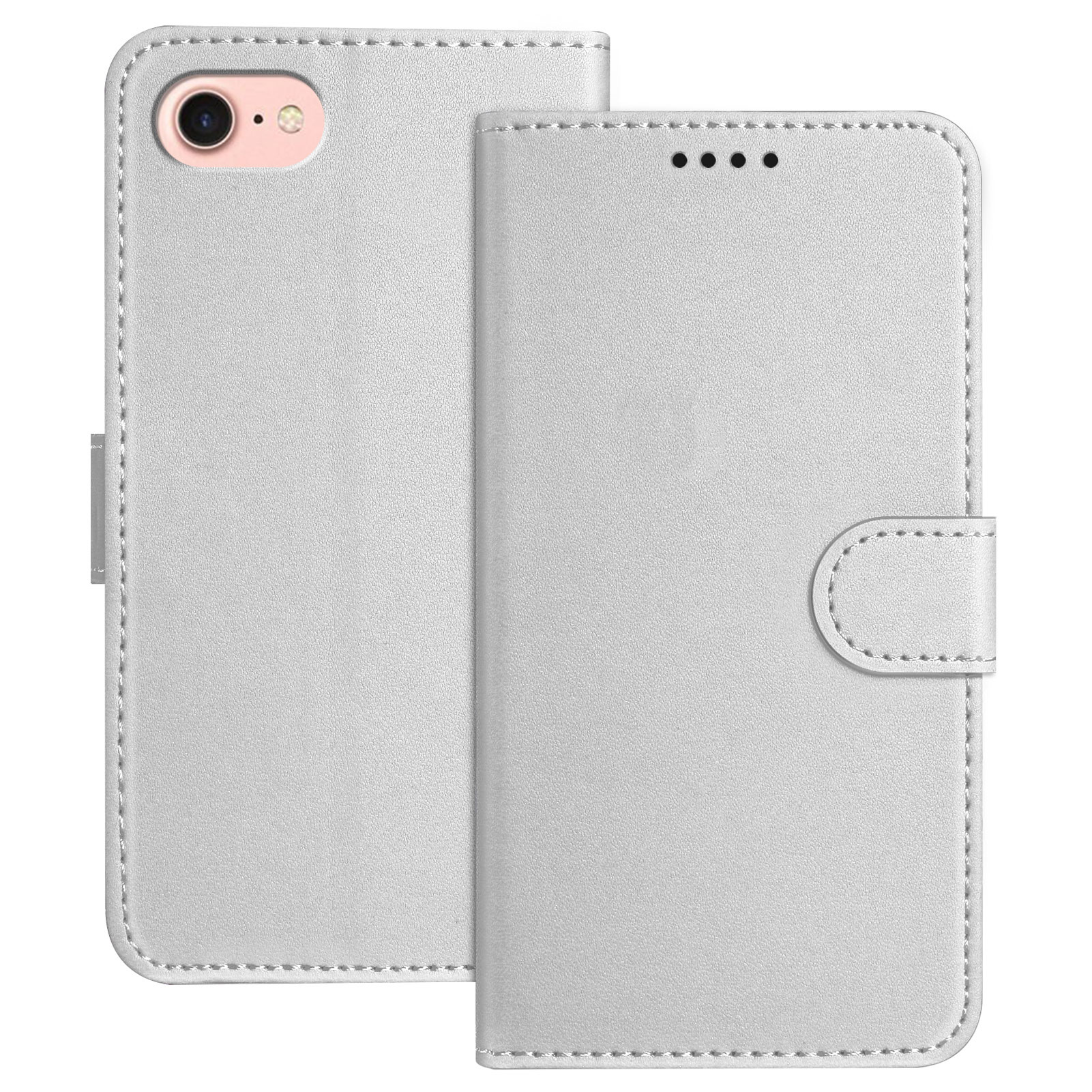 For iPhone SE (2022) / iPhone 6 4.7-inch / iPhone 6s 4.7-inch / iPhone 7 4.7 inch / iPhone 8 4.7 inch / iPhone SE (2020) Leather Case Wallet Stand Sol