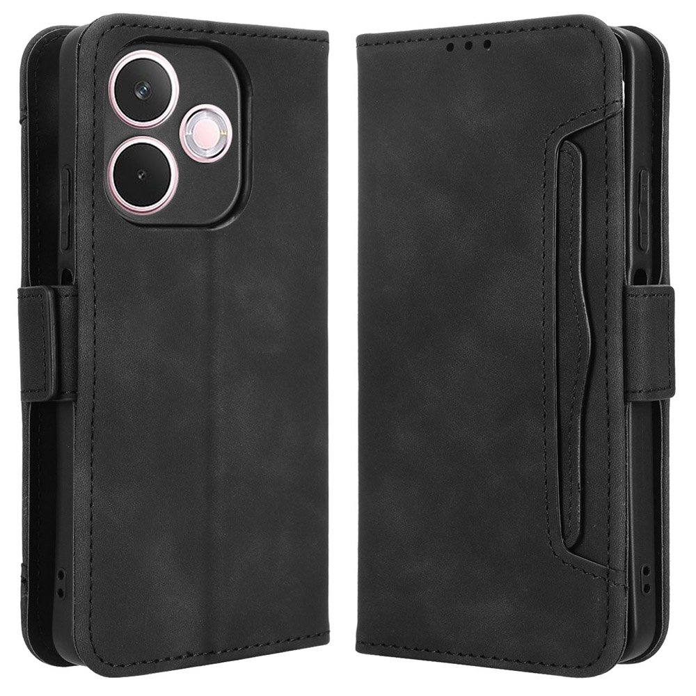 For Oppo A5 Pro 4G (Global) / 5G (Global) / A5 Energy 5G (China) Case Wallet Leather Phone Cover with Multiple Card Slots - Black