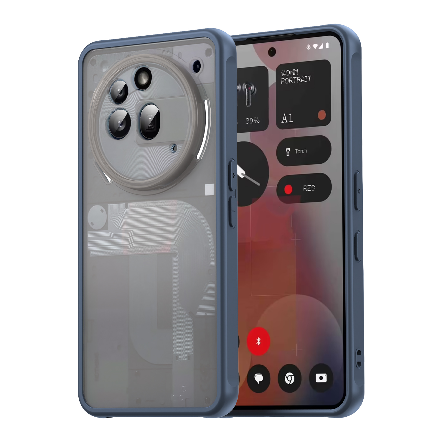 For Nothing Phone (3a) Pro Case Drop Proof Airbags Frosted Translucent PC + TPU Phone Back Cover - Blue