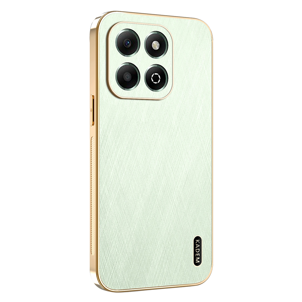 KADEM For Honor X6b 4G Case Electroplating Silk Texture PU + TPU Phone Back Cover - Green
