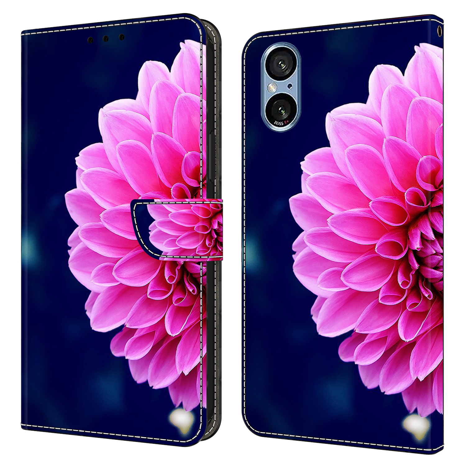 For Sony Xperia 5 V Case 3D Pattern PU Leather Wallet Phone Cover with Stand - Pink Flowers