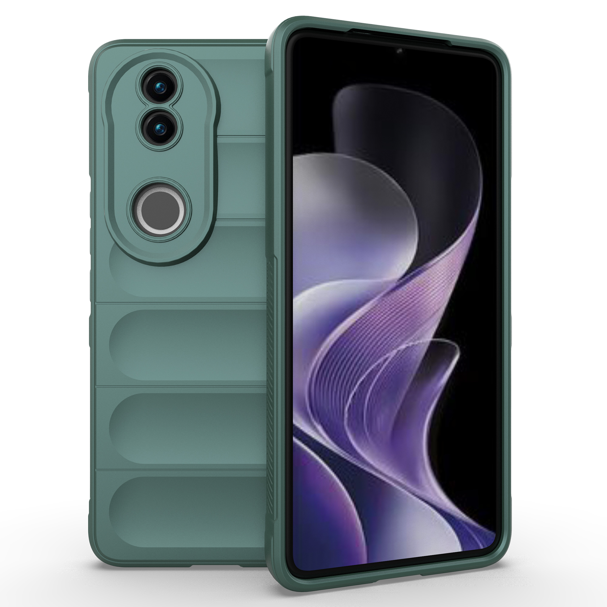 For vivo V50 5G Case Anti-Drop Soft TPU Rugged Phone Back Cover - Green