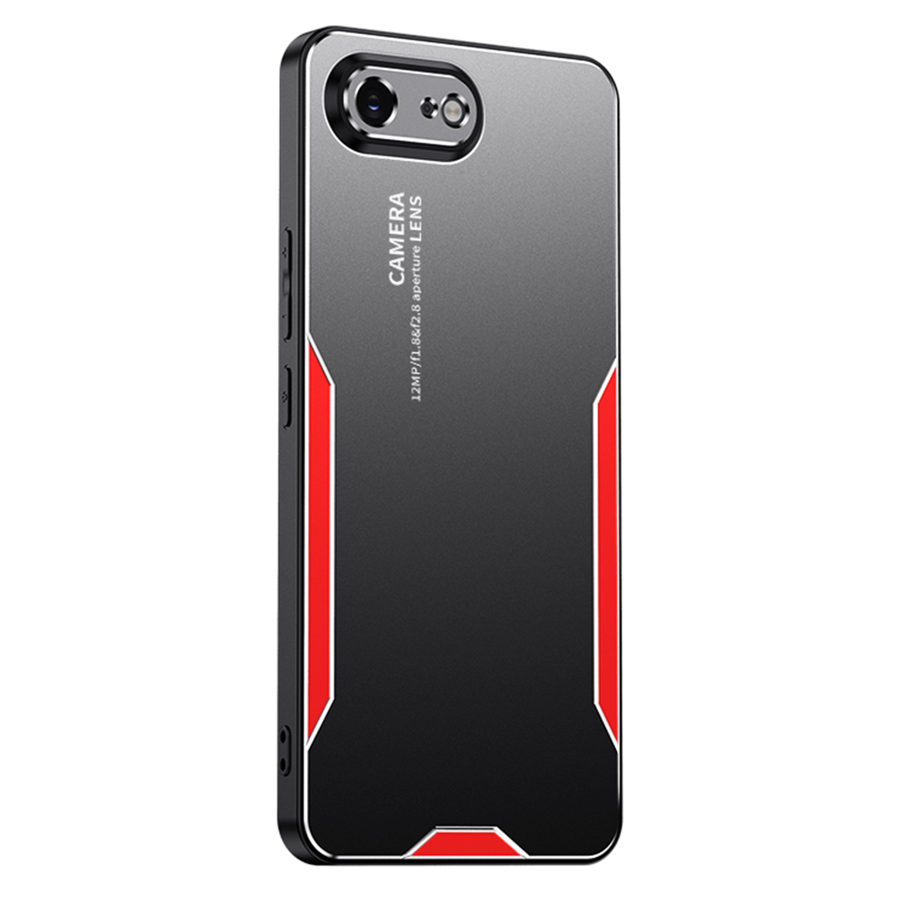 For iPhone 17e / 16e Phone Case Aluminium Alloy TPU PC Back Cover - Red