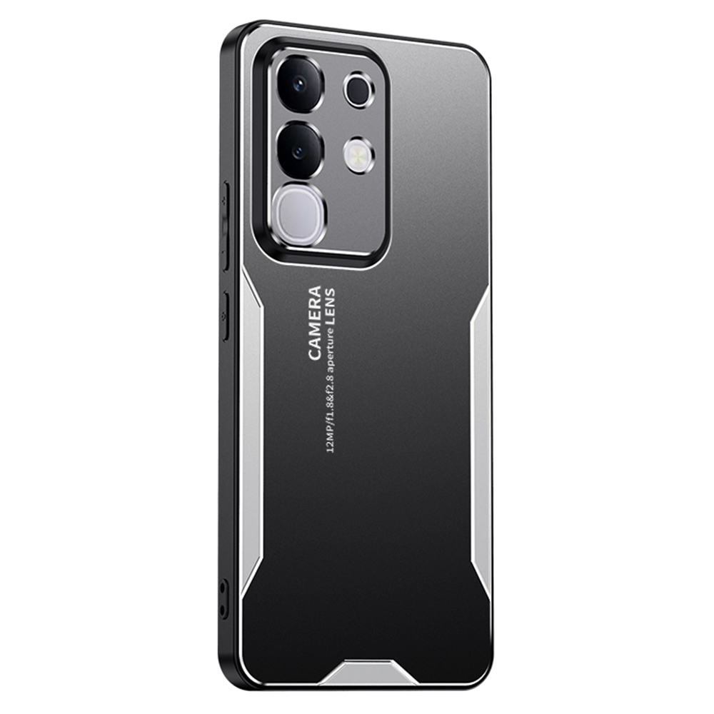 For vivo Y29 4G Phone Case Aluminium Alloy TPU PC Back Cover - Silver