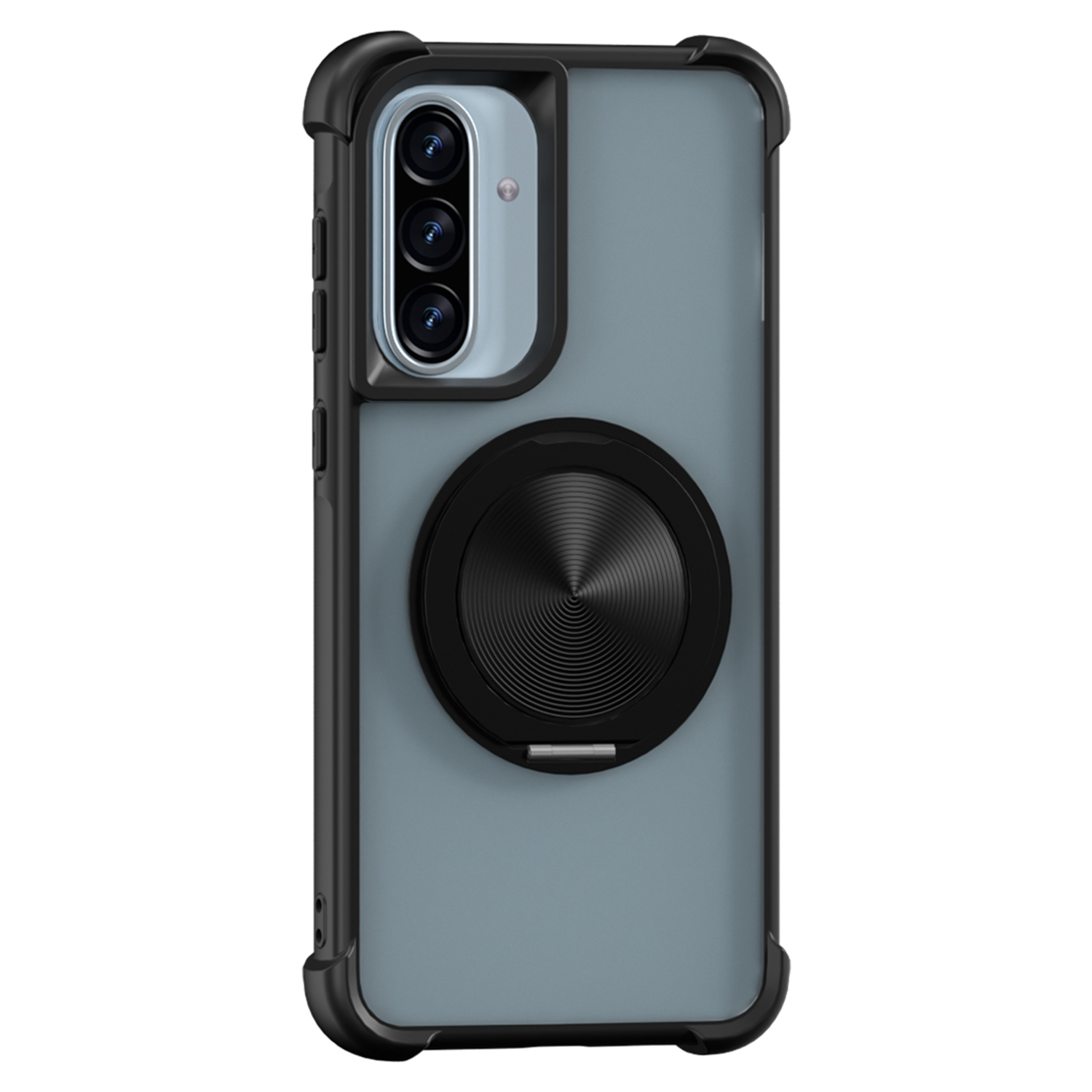 For Samsung Galaxy A36 5G Magnetic Case CD Vein Kickstand TPU + PC Phone Cover - Black