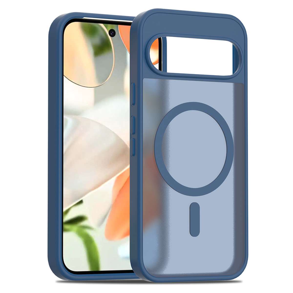 For Google Pixel 9 / 9 Pro Magnetic Case TPU Frame Acrylic Back Phone Cover Skin Touch - Blue