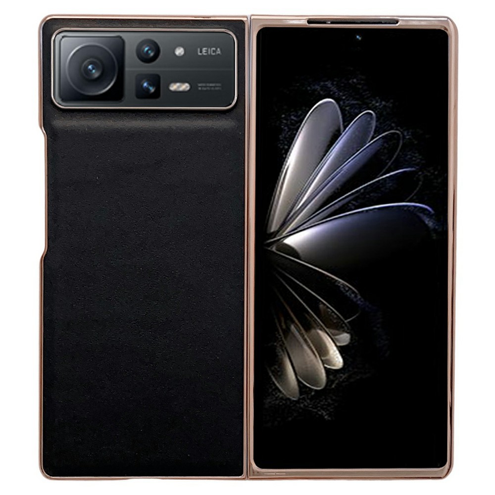 

Für Xiaomi Mix Fold 2 5 g Echtes Lederbeschichteter TPU + Pc-hülle Elektroplierendes Drop-soach-faltfalt-telefonabdeckung - Schwarz, Xiaomi Mix Fold 2 5G