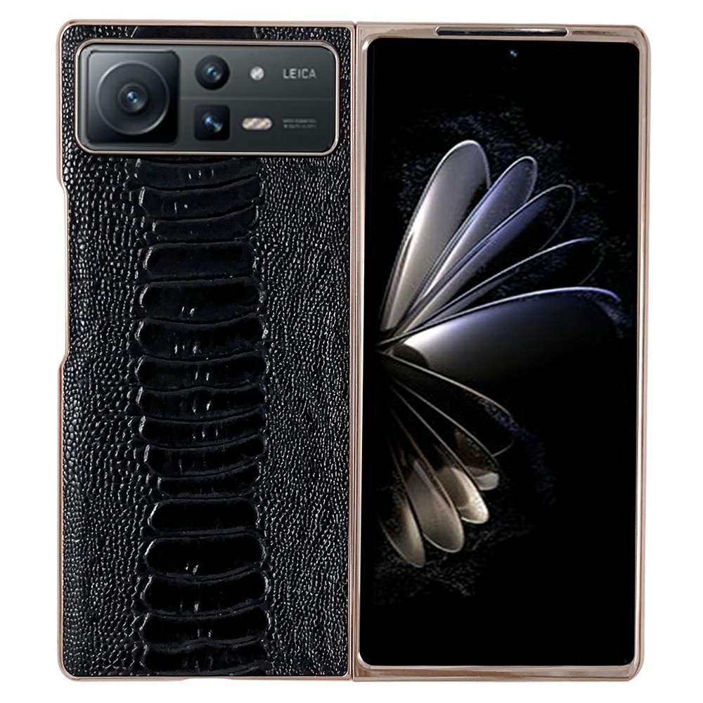 

Für Xiaomi Mix Fold 2 5G Crocodile Textur Phone Deckung Elektrieren Echtes Leder + TPU + PC Floding Hybrid - Schwarz, Xiaomi Mix Fold 2 5G