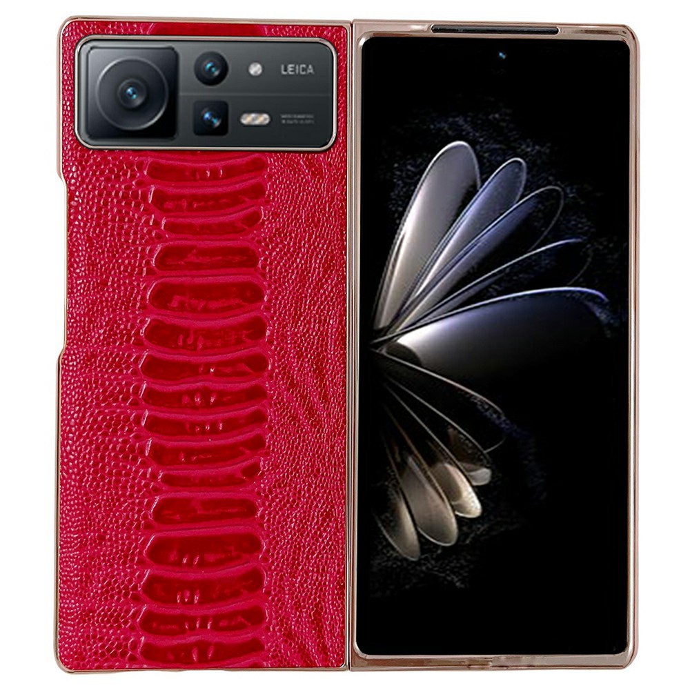 

Für Xiaomi Mix Fold 2 5G Crocodile Textur Phone Deckung Elektrieren Echtes Leder + TPU + PC Floding Hybrid - Rot, Xiaomi Mix Fold 2 5G