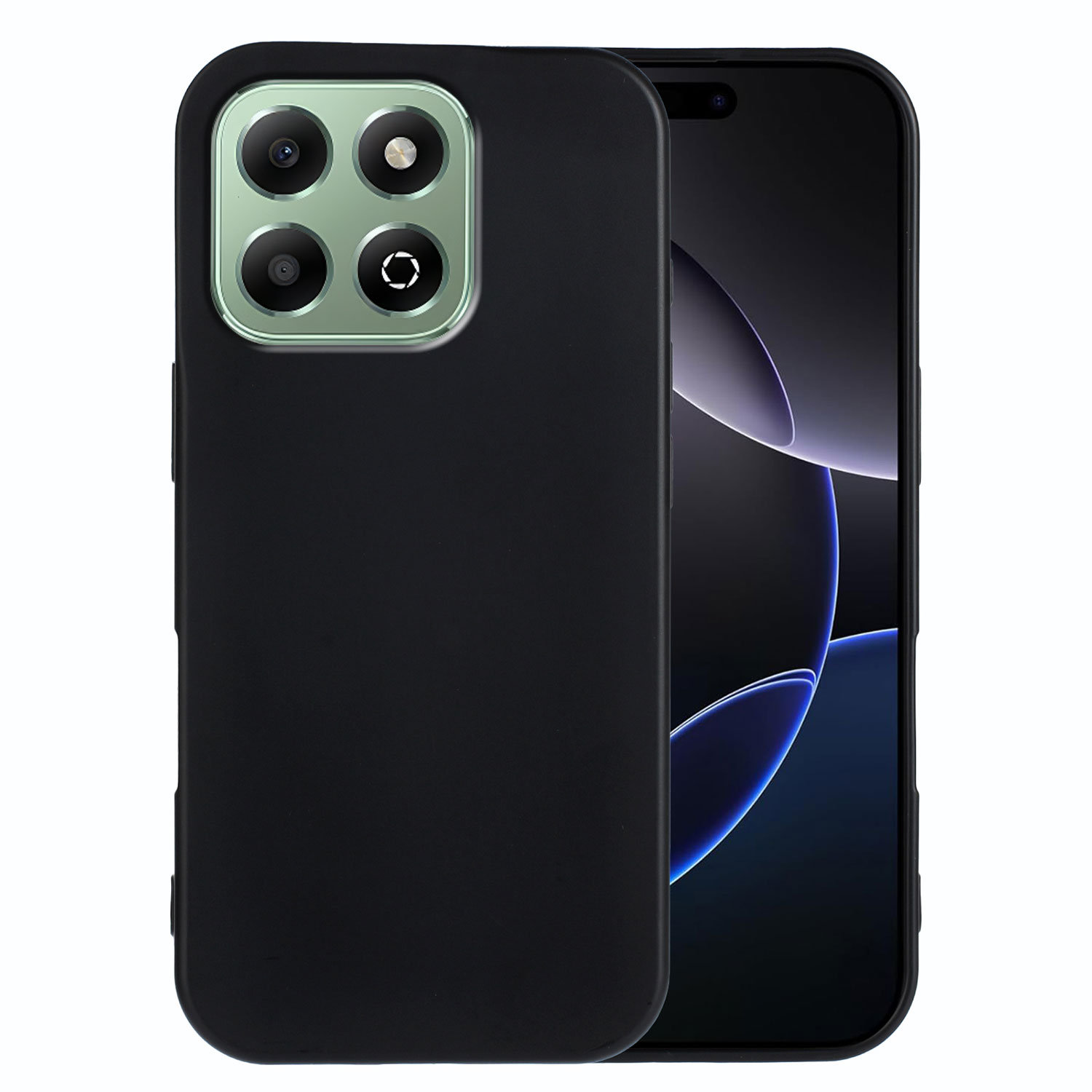 For Honor X6a 4G / Honor X6b 4G TPU Case Soft Matte Anti-fingerprint Phone Back Cover - Black